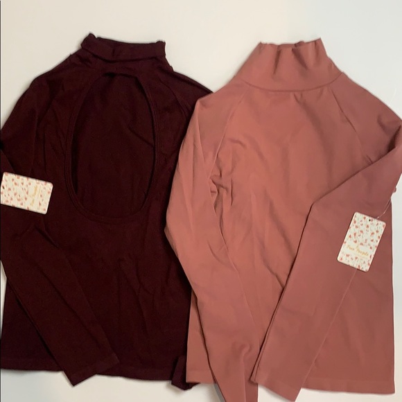 FREE PEOPLE ~ LIKE I DO Backless Turtleneck Top Copper SX/S - Picture 3 of 4